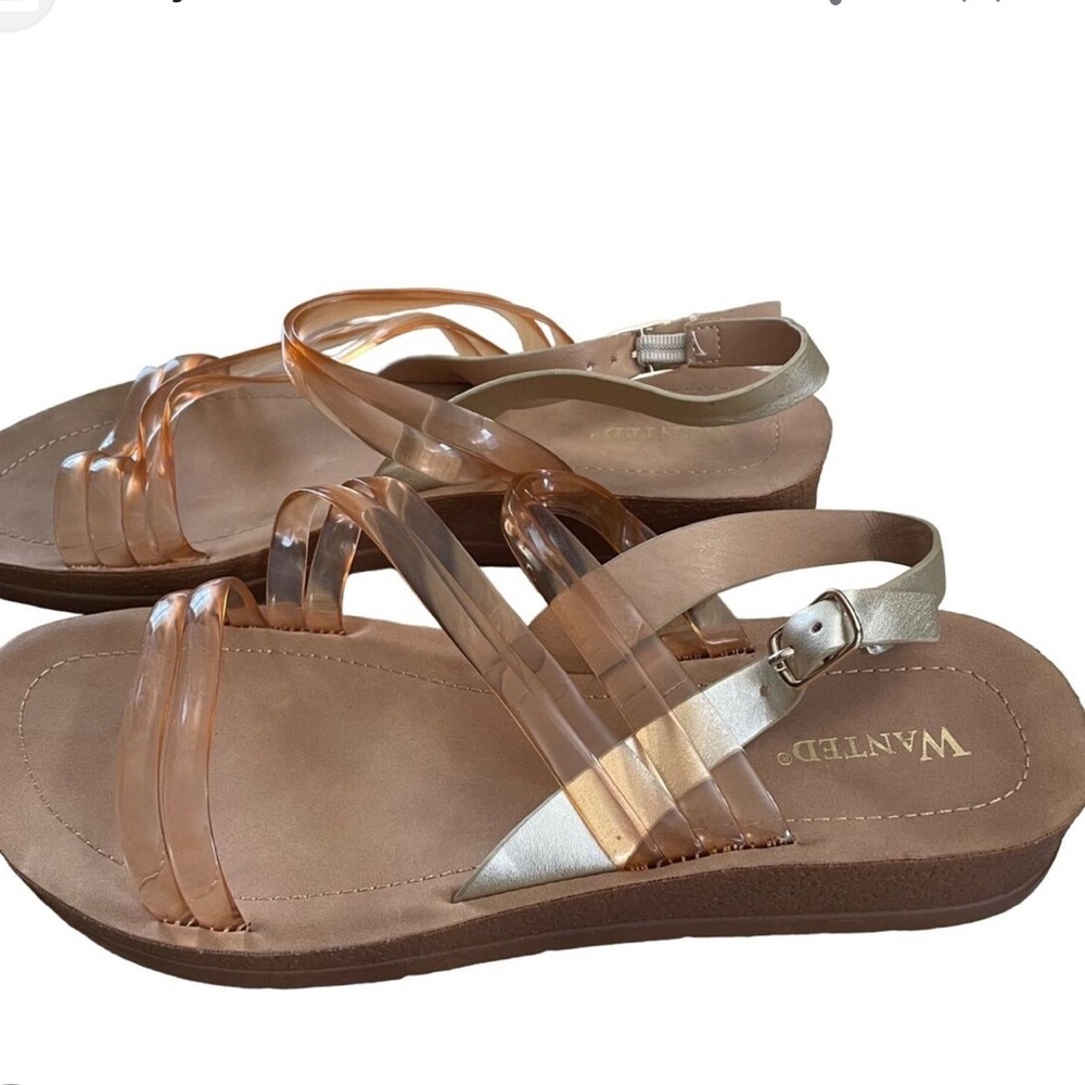 Wanted Cannon Peach Clear Jelly Sandals Size 7 - Picture 4 of 8
